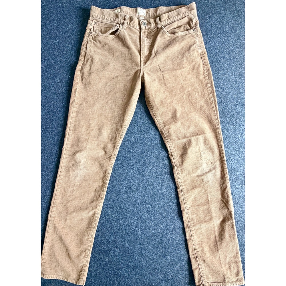 J.Crew 770 Straight Fit Corduroy Pants Mens 34x36 Tan Brown Stretch Cotton